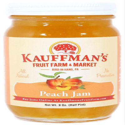 Kauffman Orchards Peach Jam, All Natural, No Preservatives, 9 Oz. (Pack of 1)