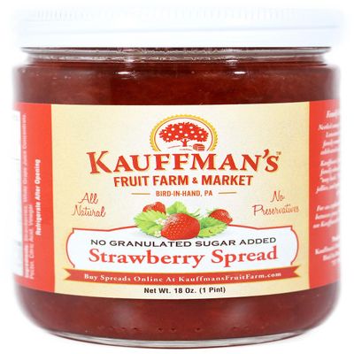 Kauffman Orchards Strawberry Fruit Spread, All Natural, No Granulated Sugar Added, 18 Oz. (Pack of 1)