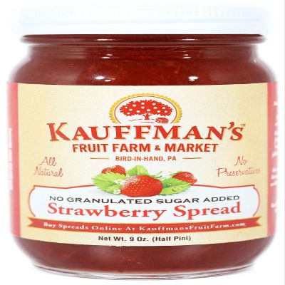 Kauffman Orchards Strawberry Fruit Spread, All Natural, No Granulated Sugar Added, 9 Oz. (Pack of 1)