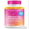 Pink Stork Prenatal Probiotic for Women with 50 Billion CFU | Vitamin B6 & Prebiotics | Pregnancy Probiotics for Morning Sickness | Digestive, Immune, & Gut Health | Vegan & Gluten-Free | 30 Capsules view 1