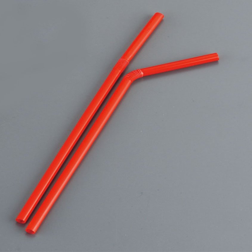 Mizuno Sangyo EST5103 Straws, Flex, Bare Red, 500 Pieces