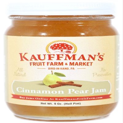 Kauffman Orchards Cinnamon Pear Jam, All Natural, No Preservatives, 9 Oz. (Pack of 2)