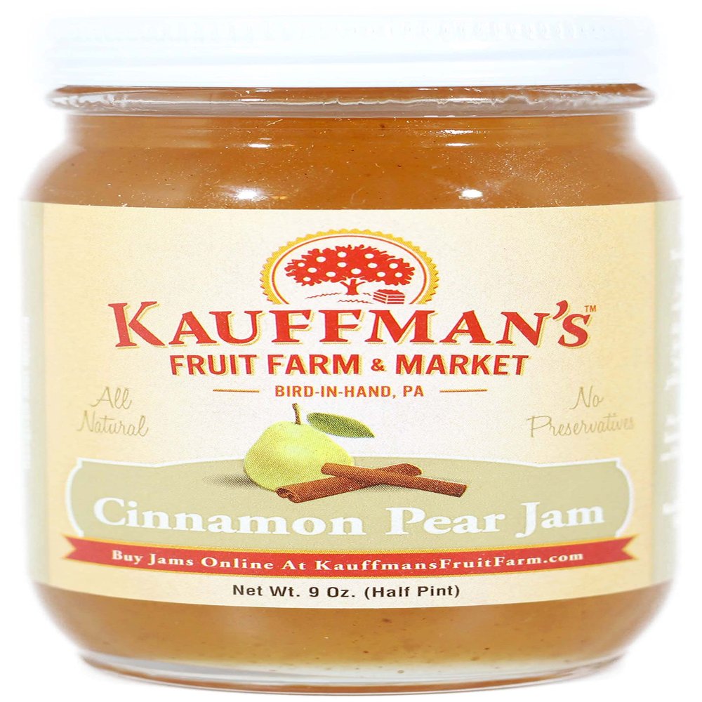 Kauffman Orchards Cinnamon Pear Jam, All Natural, No Preservatives, 9 Oz. (Pack of 2)