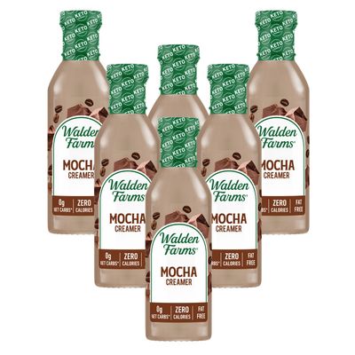 Walden Farms Mocha Coffee Creamer Zero Calorie, Sugar Free, Keto & Fat Free Non-Dairy Creamer for Coffee & Espresso 6-Pack, 12 oz Bottles