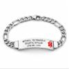 A & L Engraving Personalized Medical Alert Bracelet - Figaro Link ID Bracelet - Custom Engraved Emergency Bracelet - Ships from USA view 1