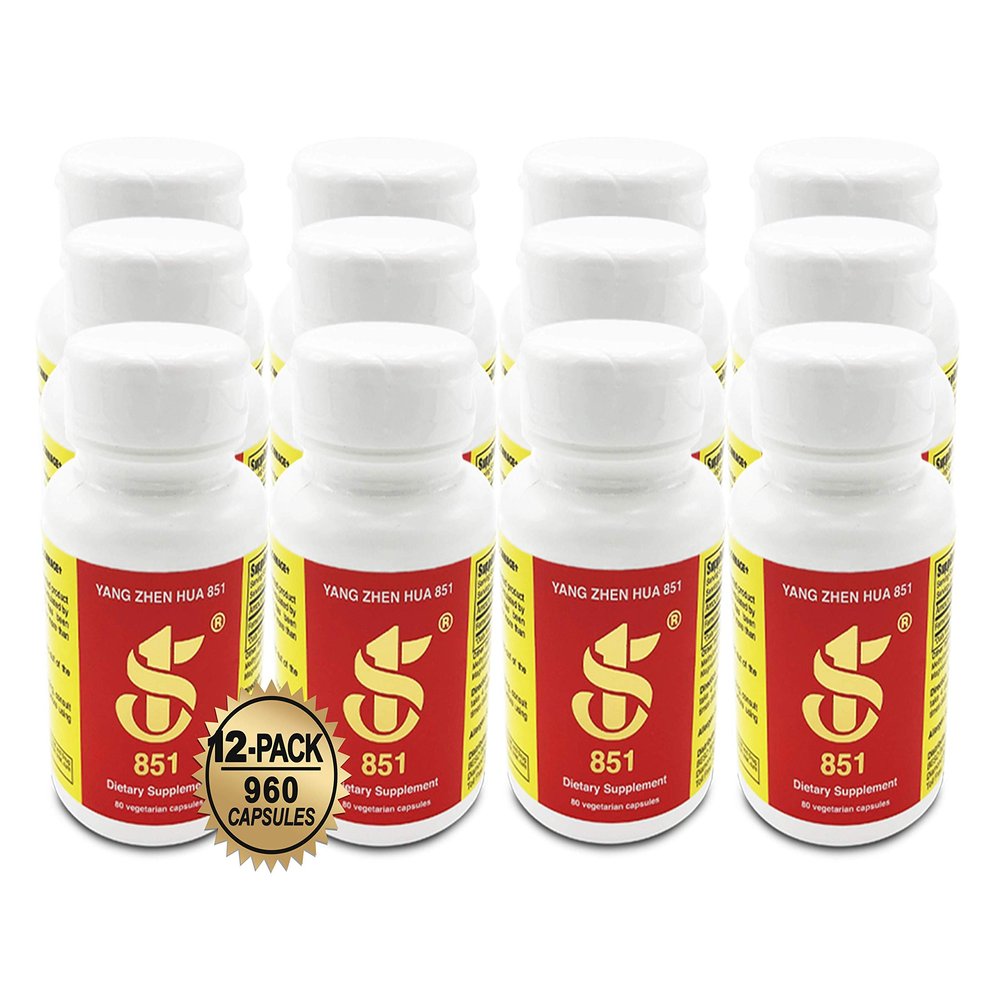 YANG Zhen Hua 851, Keeping You Healthy Naturally, Made with 100% All-Natural USDA Organic Fermented Soy, Gluten-Free, Dairy-Free, BCAA, BCFA, Minerals, Protein (960 Capsules) - 12 Bottles