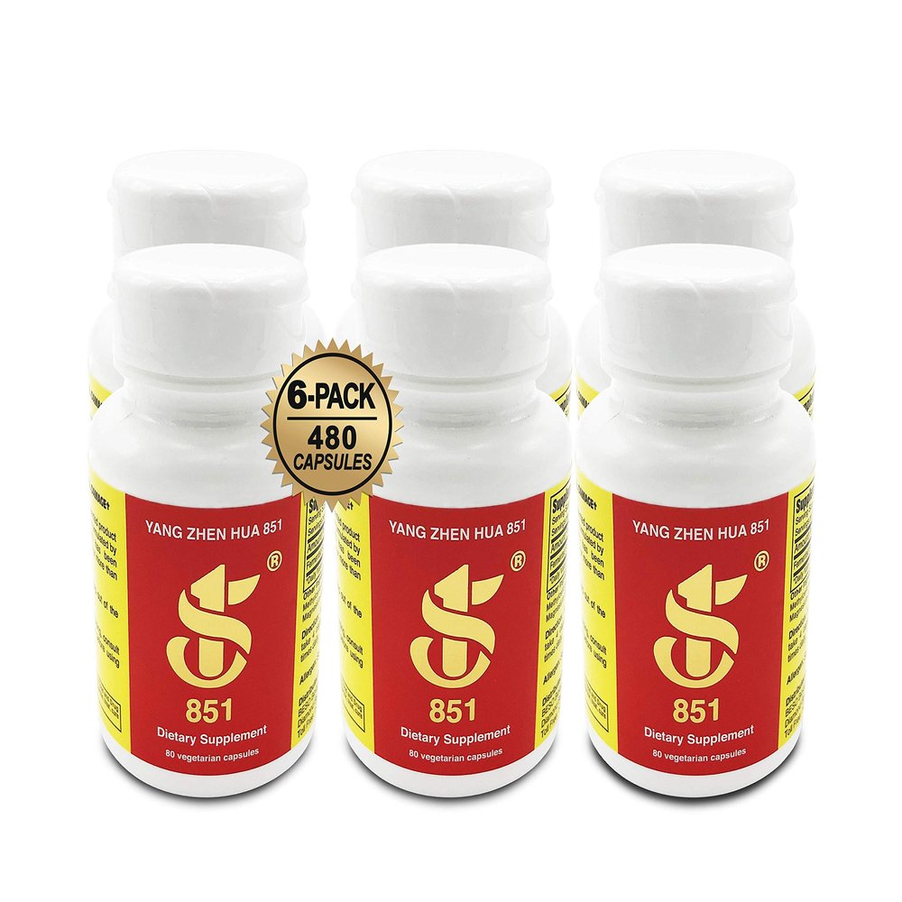 YANG Zhen Hua 851, Keeping You Healthy Naturally, Made with 100% All-Natural USDA Organic Fermented Soy, Gluten-Free, Dairy-Free, BCAA, BCFA, Minerals, Protein (480 Capsules) - 6 Bottles