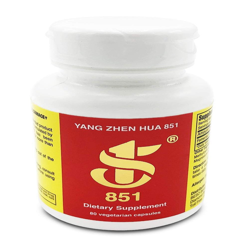 YANG Zhen Hua 851, Keeping You Healthy Naturally, Made with 100% All-Natural USDA Organic Fermented Soy, Gluten-Free, Dairy-Free, BCAA, BCFA, Minerals, Protein (80 Capsules) - 1 Bottle