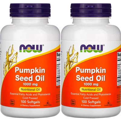 Now Foods Pumpkin Seed Oil 1000mg Soft-gels, 200-Count (100X2)