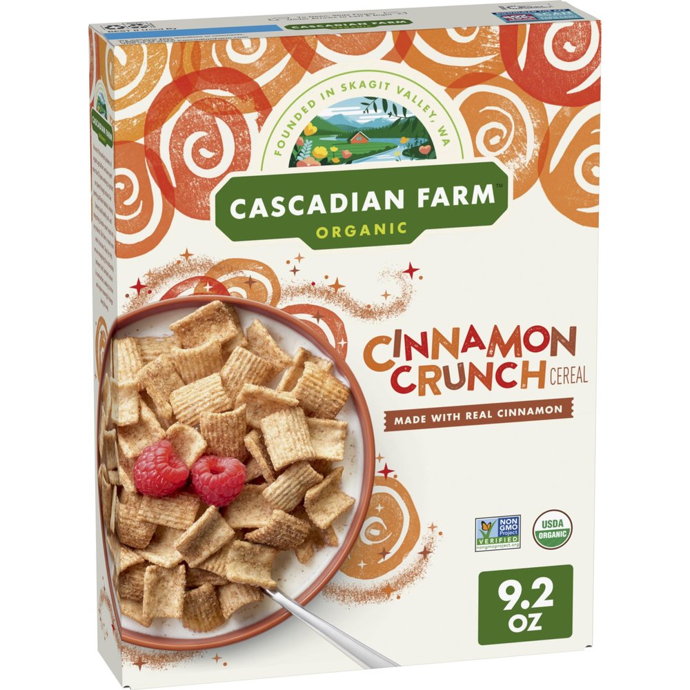 Cascadian Farm Organic Cinnamon Crunch Cereal 9.2 oz Box