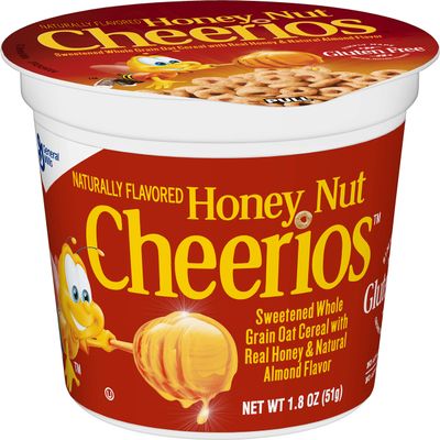 Honey Nut Cheerios Cups, Gluten Free, Cereal with Oats, 1.8 oz (Pack of 12)