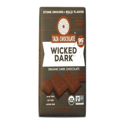 Taza Chocolate Organic Amaze Bar 95% Stone Ground, Wicked Dark, 2.5 Ounce (1 Count), Vegan