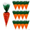 Fun Express 72 Pieces Carrot-Shaped Cellophane Goody Treat Candy Bags - Easter Party Supplies - 9.25 In Long view 1
