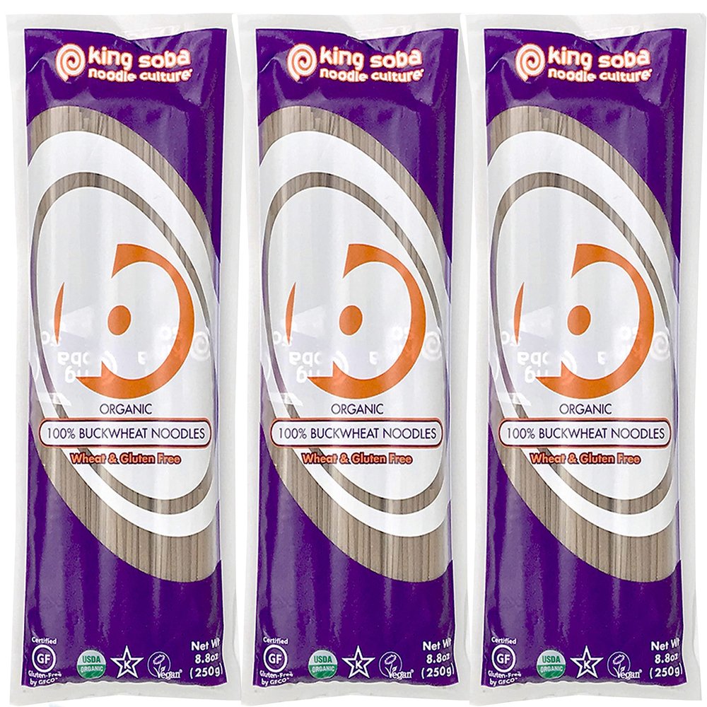 3-PACK, 100% Buckwheat Pasta Noodles, Organic & Gluten-Free- 1.65lbs/ 3 servings per package