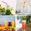 12.8inch Disposabl Drinking Straws, Colorful Extra Long Flexible Bendy Party Straws, 100 Pieces view 4