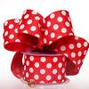1 1/2" X 25 Yards Red Jumbo Dots Wired Satin Ribbon view 1