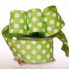 2 1/2" X 20 Yards Lime Jumbo Dots Wired Satin Ribbon view 1