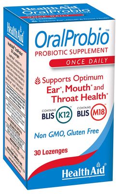 OralProbio 30ct, Once Daily Chewable Tablets, Supports Optimum Ear, Mouth, and Throat Health, Non GMO, Gluten Free, Peppermint Flavor, Contains BLIS K12 & M18