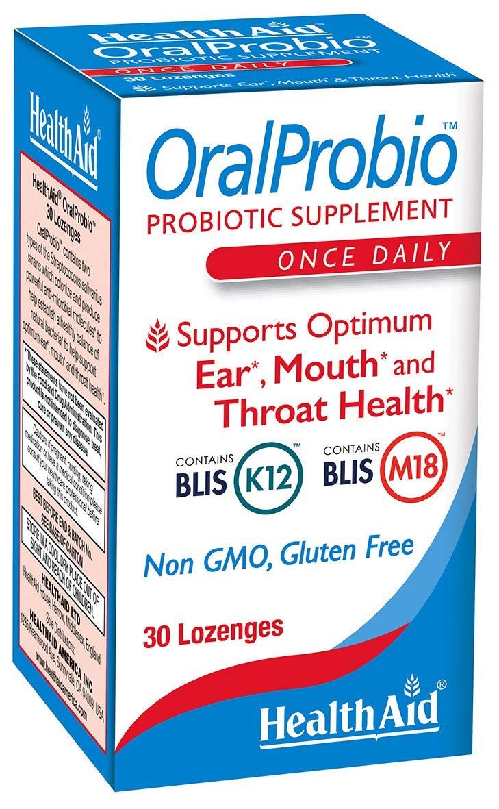 OralProbio 30ct, Once Daily Chewable Tablets, Supports Optimum Ear, Mouth, and Throat Health, Non GMO, Gluten Free, Peppermint Flavor, Contains BLIS K12 & M18