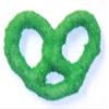 Scott's Cakes White Chocolate Covered Pretzels with Green Sugar in a 1 Pound Clear Cello Bag view 1