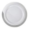 " OCCASIONS " 120 Plates Pack, Heavyweight Disposable Wedding Party Plastic Plates (10.5'' Dinner Plate, Celebration in White & Silver) view 2