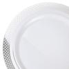 " OCCASIONS " 120 Plates Pack, Heavyweight Disposable Wedding Party Plastic Plates (10.5'' Dinner Plate, Celebration in White & Silver) view 3