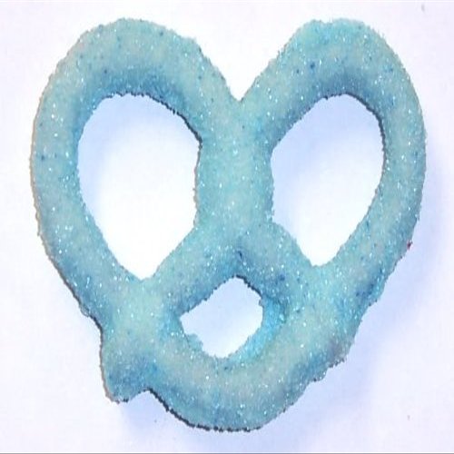 Scott's Cakes White Chocolate Covered Pretzels with Lite Blue Sugar in a 1 Pound White Bakery Box