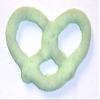 Scott's Cakes White Chocolate Covered Pretzels with Lite Green Sugar in a 1 Pound Plastic Deli Container view 1