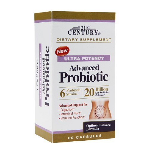 21st Century Ultra Potency Advanced Probiotic 20 Billion Live Probiotic Cultures, Capsules 60 caps