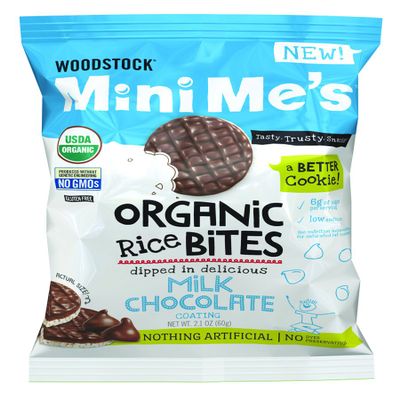 Woodstock Mini Me's Organic Rice Bites, Milk Chocolate, 2.1 Ounce
