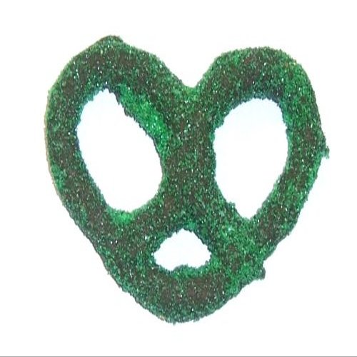 Scott's Cakes Milk Chocolate Covered Pretzels with Green Sugar in a 1 Pound White Bakery Box
