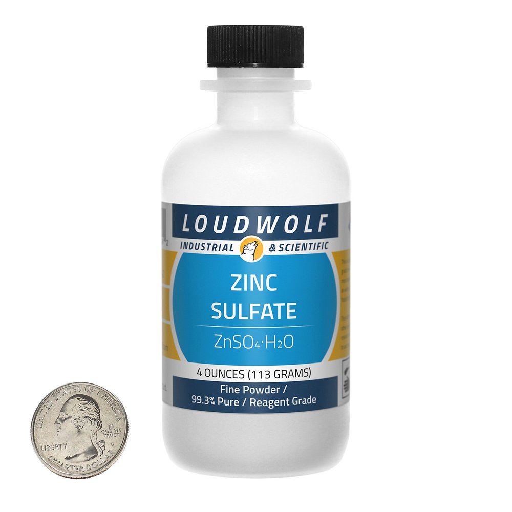 Zinc Sulfate/Fine Powder / 4 Ounces / 99.3% Pure