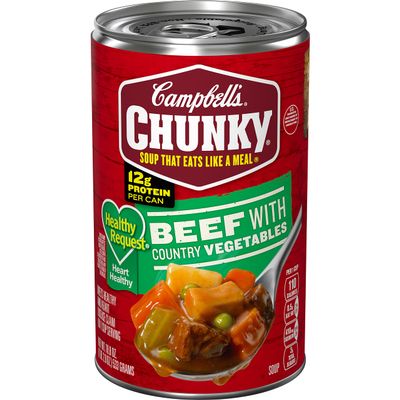 Campbells Chunky Healthy Request Soup, Beef Soup with Country Vegetables, 18.8 Oz Can