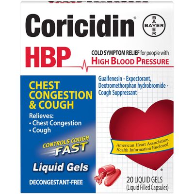 Coricidin HBP Chest Congestion & Cough Liqui-Gels 20 ea (Pack of 2)