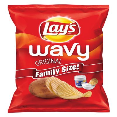 Lay's Wavy Potato Chips, Original, 42 Ounce (Pack of 4)