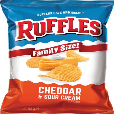 Ruffles Potato Chips, Cheddar Sour Cream, 36 Ounce (Pack of 4)