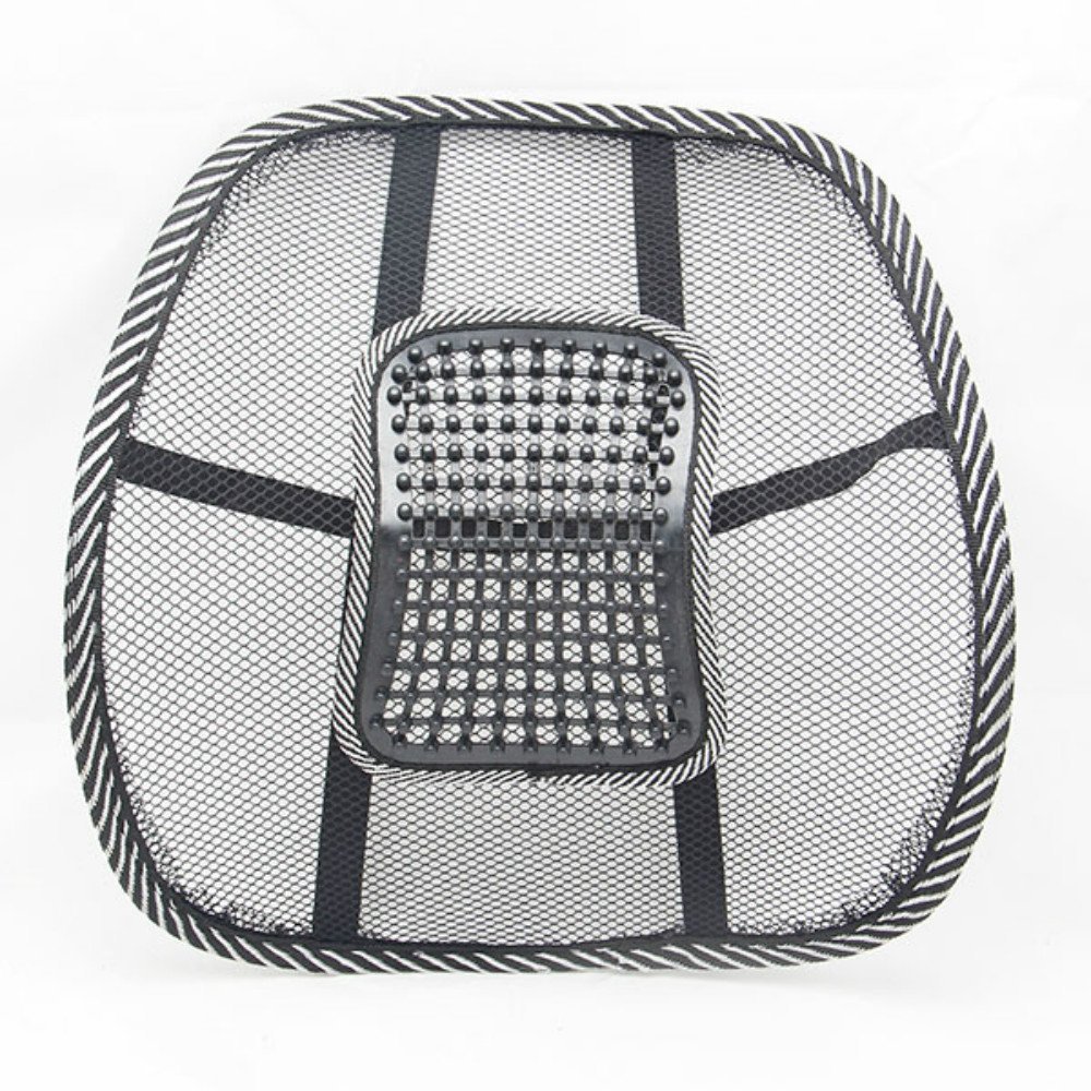 PrimeTrendz Black Mesh Lumbar Back Brace Support Home Car Seat Chair Cushion Cool