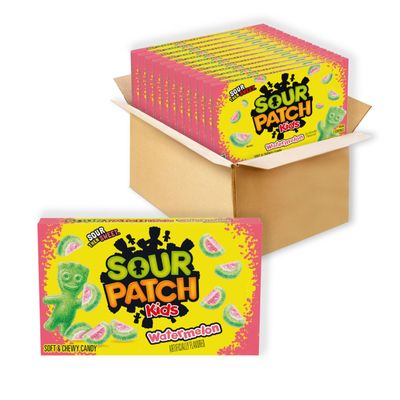 SOUR PATCH KIDS Watermelon Soft & Chewy Gummy Candy, Bulk Candy, 12 - 3.5 oz Boxes
