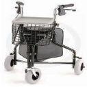 3 Wheeled Walker Red Color Wire Basket and Large Vinyl Storage Pouch Included. Weight Capacity 250 lbs.