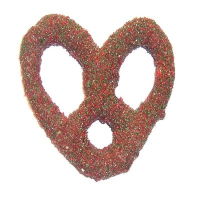 Scott's Cakes Milk Chocolate Covered Pretzels with Christmas Red and Green Sugar in a 1 Pound Clear Cello Bag