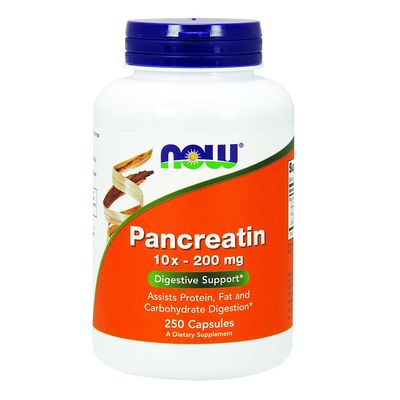 NOW Pancreatin 10X 200 mg,250 Capsules