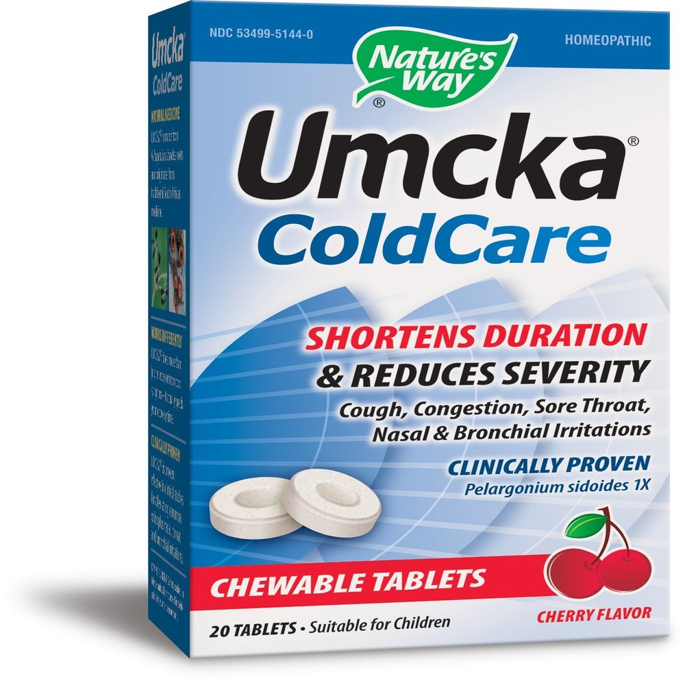 Nature's Way Umcka ColdCare Chewable, Cherry, 20 Count
