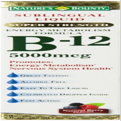 Nature's Bounty Super Strength B-12, 5000 mcg, 2 Fl Oz