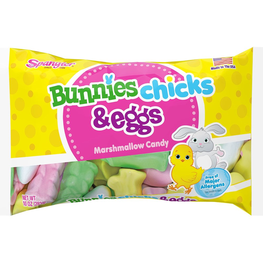 Spangler Bunnies Chicks and Eggs Marshmallow Easter Candy 10 oz