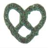 Scott's Cakes Dark Chocolate Covered Pretzels with Green and Lite Green Sugar in a 1 Pound Clear Cello Bag view 1