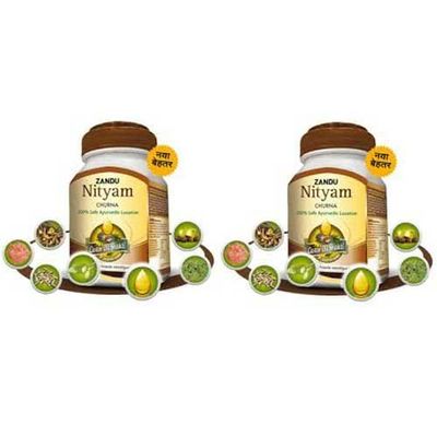 2 x Zandu Ayurvedic Nityam Churna For Overnight Constipation Relief - 50gm