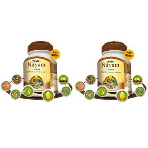 2 x Zandu Ayurvedic Nityam Churna For Overnight Constipation Relief - 50gm