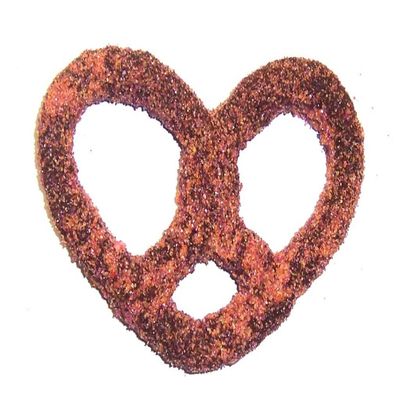 Scott's Cakes Dark Chocolate Covered Pretzels with Burgandy and Gold Sugar in a 1 Pound White Bakery Box