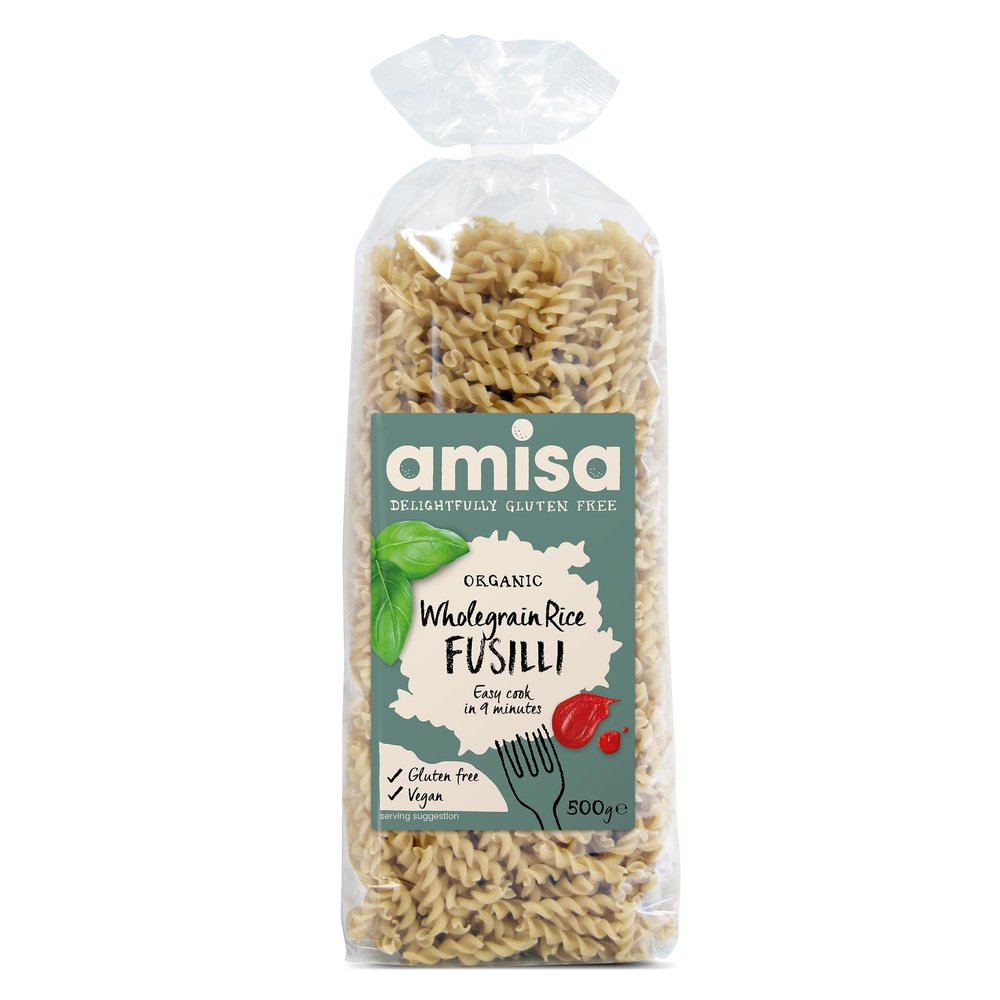Amisa Organic - Gluten Free Pasta - Wholegrain Rice Fusilli - 500g