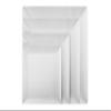 Exquisite Disposable-White-Plastic-Plates-Square Linear (40 Pack) Wedding Dinner Fancy Tableware Dishes (10.25 Inch., White) Single Size Set view 3